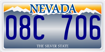 NV license plate 08C706