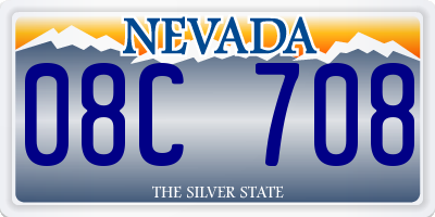 NV license plate 08C708