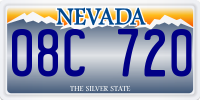 NV license plate 08C720