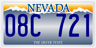 NV license plate 08C721