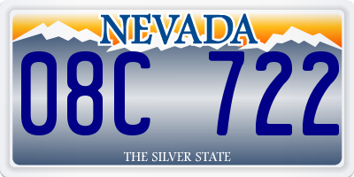 NV license plate 08C722