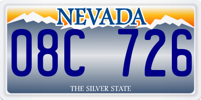 NV license plate 08C726