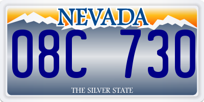 NV license plate 08C730