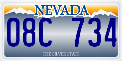 NV license plate 08C734