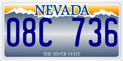NV license plate 08C736