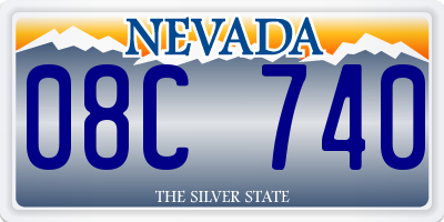 NV license plate 08C740