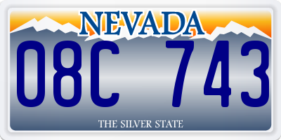 NV license plate 08C743