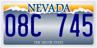 NV license plate 08C745