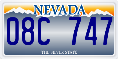 NV license plate 08C747