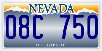 NV license plate 08C750