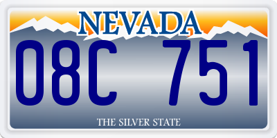 NV license plate 08C751