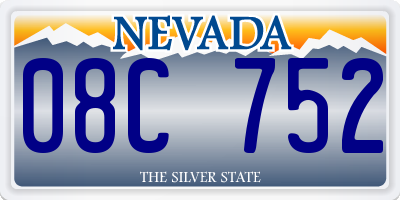 NV license plate 08C752