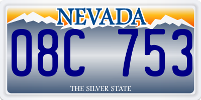 NV license plate 08C753