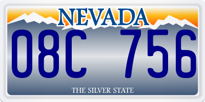 NV license plate 08C756
