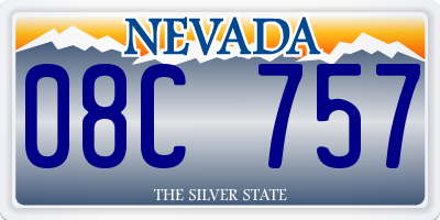 NV license plate 08C757