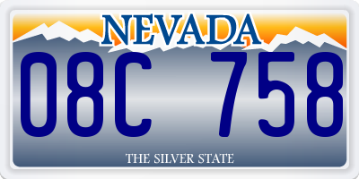 NV license plate 08C758