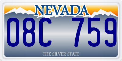 NV license plate 08C759