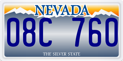 NV license plate 08C760
