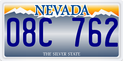 NV license plate 08C762
