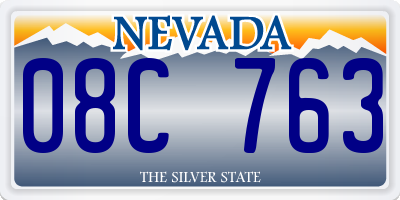NV license plate 08C763