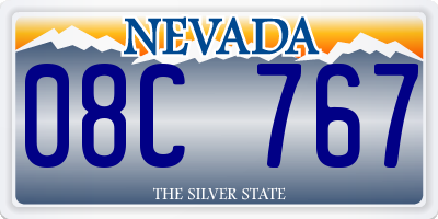 NV license plate 08C767