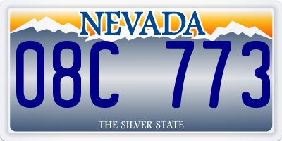 NV license plate 08C773