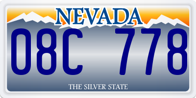 NV license plate 08C778
