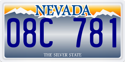 NV license plate 08C781