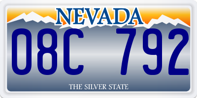 NV license plate 08C792