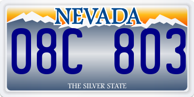 NV license plate 08C803
