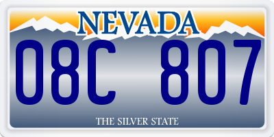 NV license plate 08C807