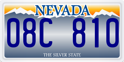 NV license plate 08C810