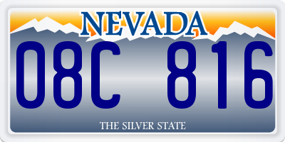 NV license plate 08C816