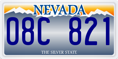 NV license plate 08C821