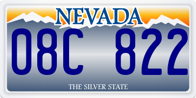 NV license plate 08C822