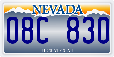 NV license plate 08C830