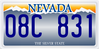 NV license plate 08C831