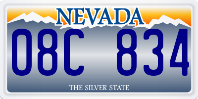 NV license plate 08C834