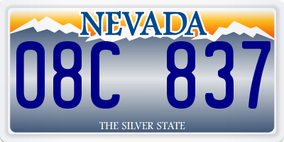 NV license plate 08C837