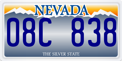 NV license plate 08C838