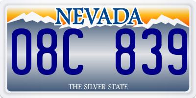 NV license plate 08C839