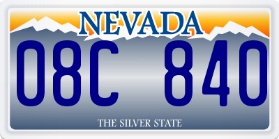 NV license plate 08C840