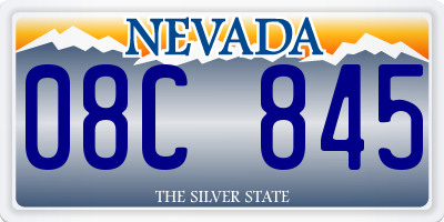 NV license plate 08C845