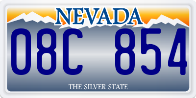 NV license plate 08C854