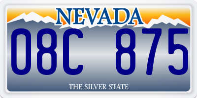 NV license plate 08C875