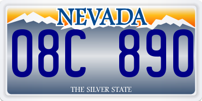 NV license plate 08C890