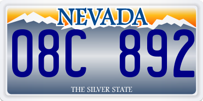 NV license plate 08C892