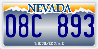 NV license plate 08C893