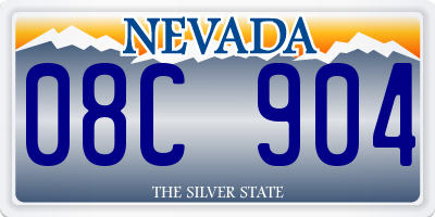 NV license plate 08C904