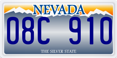 NV license plate 08C910